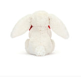 Jellycat small Bashful white heart Bunny