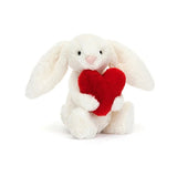 Jellycat small Bashful white heart Bunny