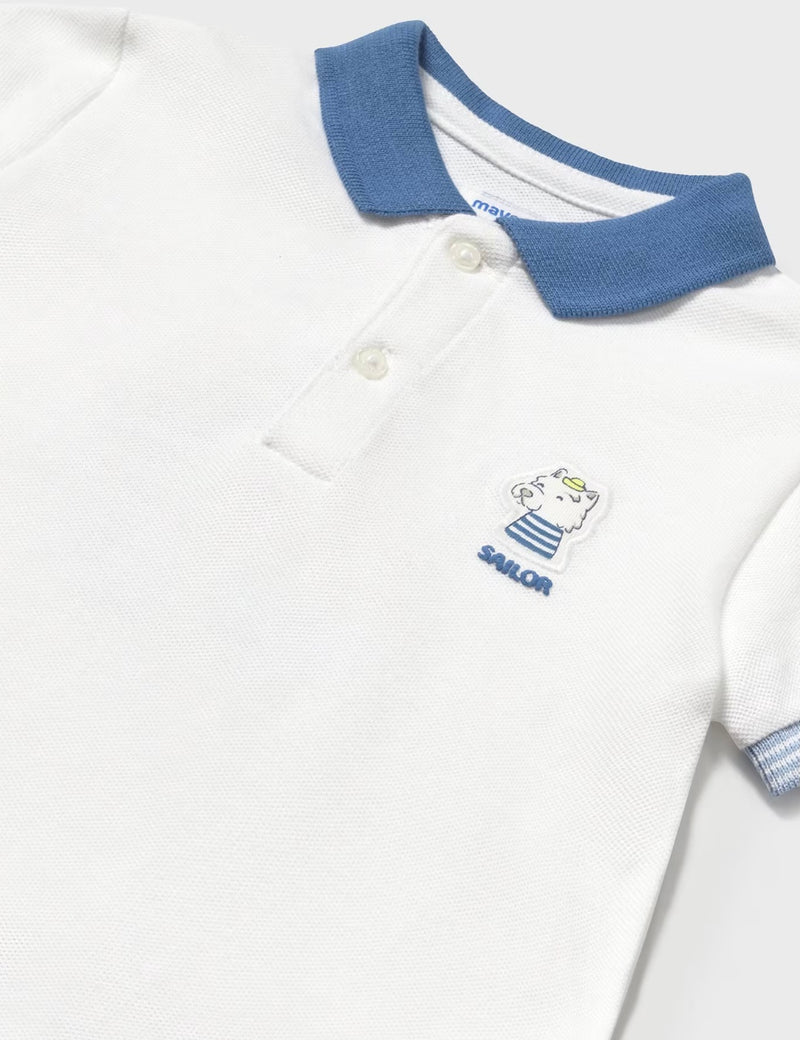 Mayoral Baby Boy white polo