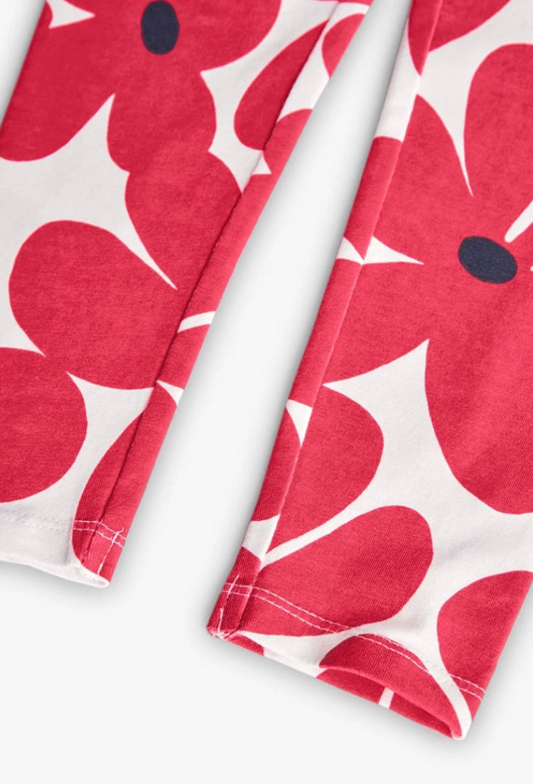 Boboli Girl red daisy leggings