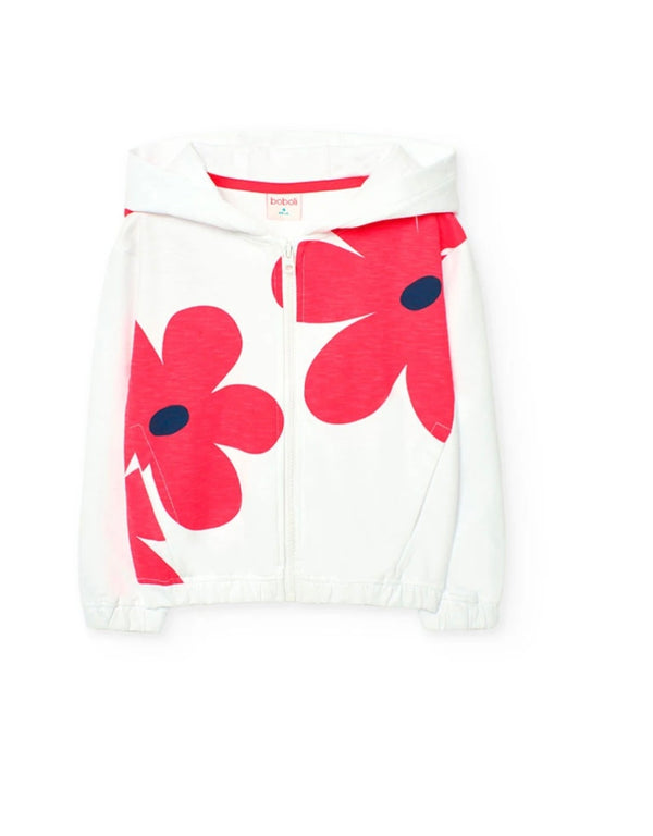 Boboli Girl white daisy hoodie