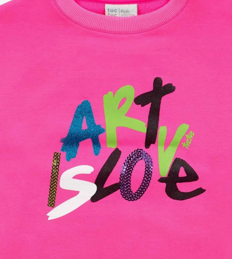 TucTuc Girls neon pink tracksuit