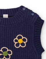 TucTuc girls navy knitted vest