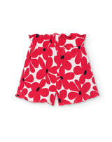 Boboli Girl red daisy shorts