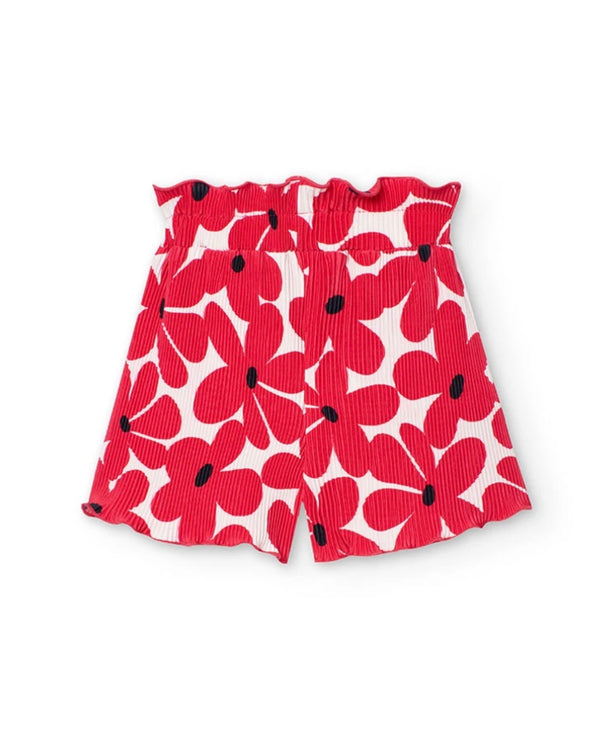 Boboli Girl red daisy shorts
