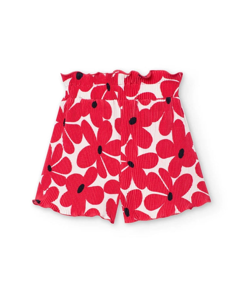 Boboli Girl red daisy shorts