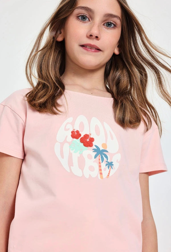 Boboli girls good vibes tee