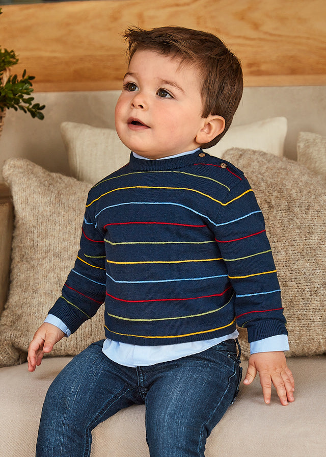 Mayoral Baby Boy Navy Striped Sweater