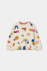 Boboli Girls Cream sweatshirt with design