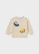 Mayoral Cream Cars Knit Sweater