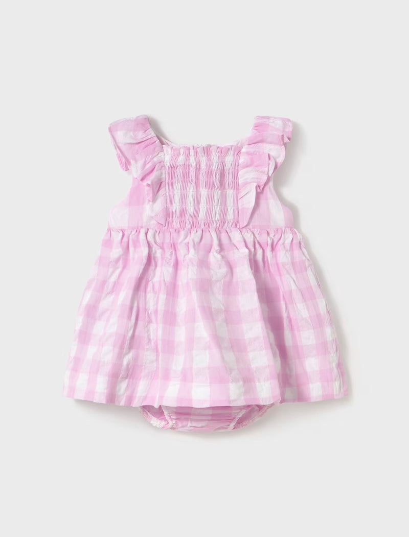 Mayoral baby girl pink gingham dress