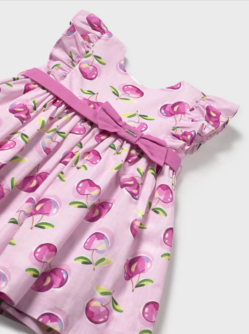 Mayoral baby girl pink cherry dress