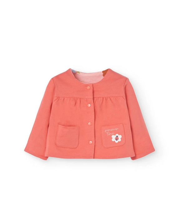 Boboli baby girl peach reversible cardigan