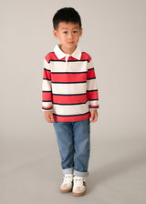 Mayoral Boys Red Striped Polo