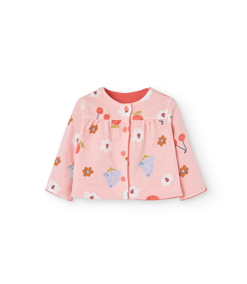 Boboli baby girl peach reversible cardigan