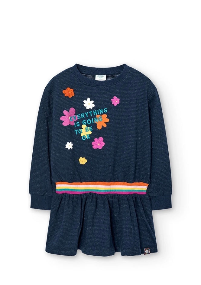 Boboli girl navy daisy dress