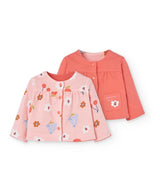 Boboli baby girl peach reversible cardigan