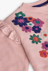 Boboli girls flower sweater