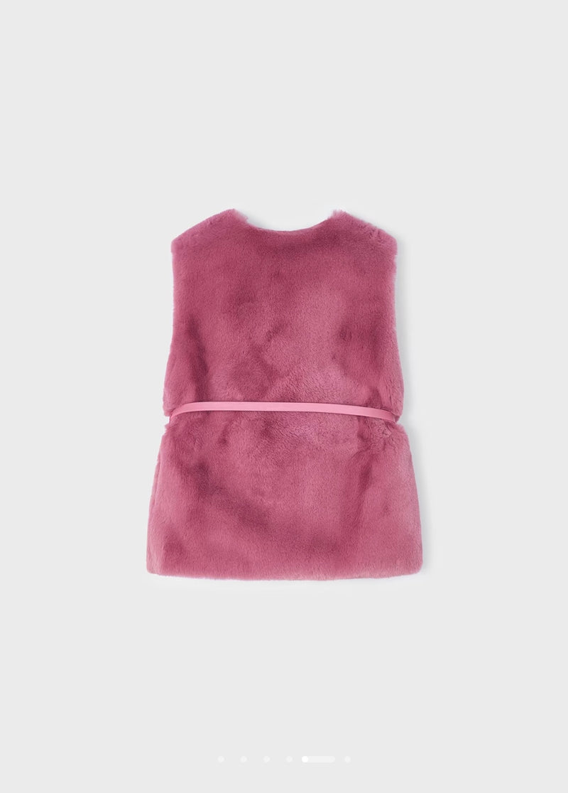 Mayoral girls pink fur gilet