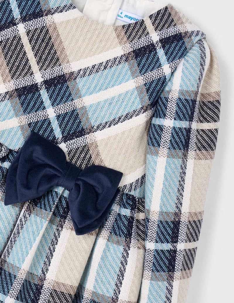 Mayoral girls navy plaid dress