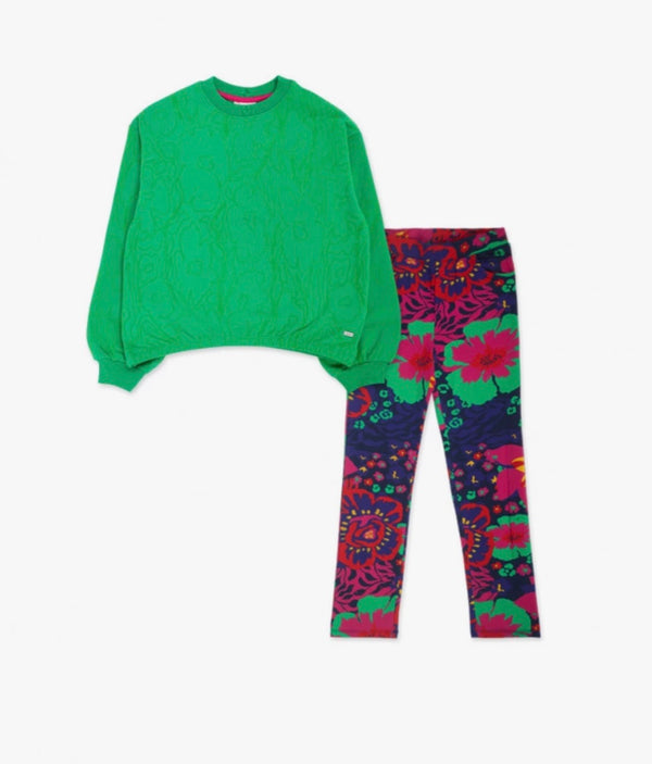 TucTuc Girls green leggings set
