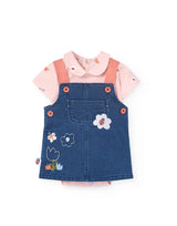 Boboli baby girl pinafore 2 piece