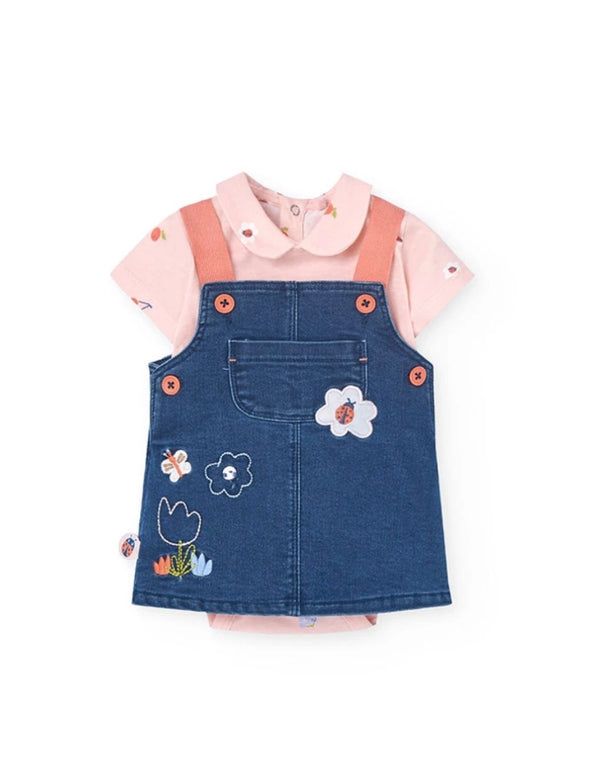 Boboli baby girl pinafore 2 piece
