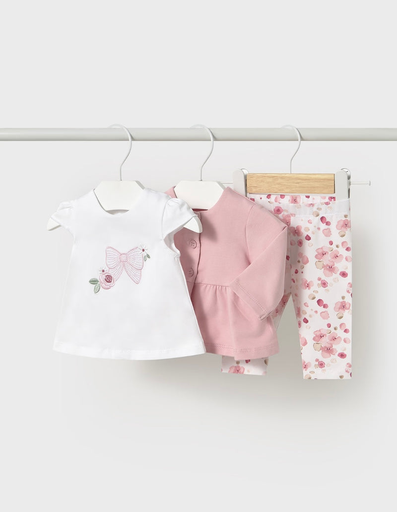 Mayoral baby girl pink 3 piece set