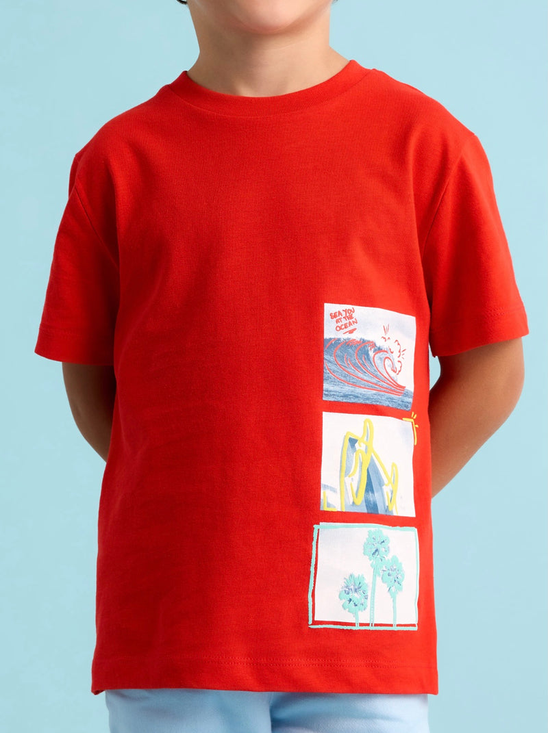 Mayoral red ‘waves’ shirt