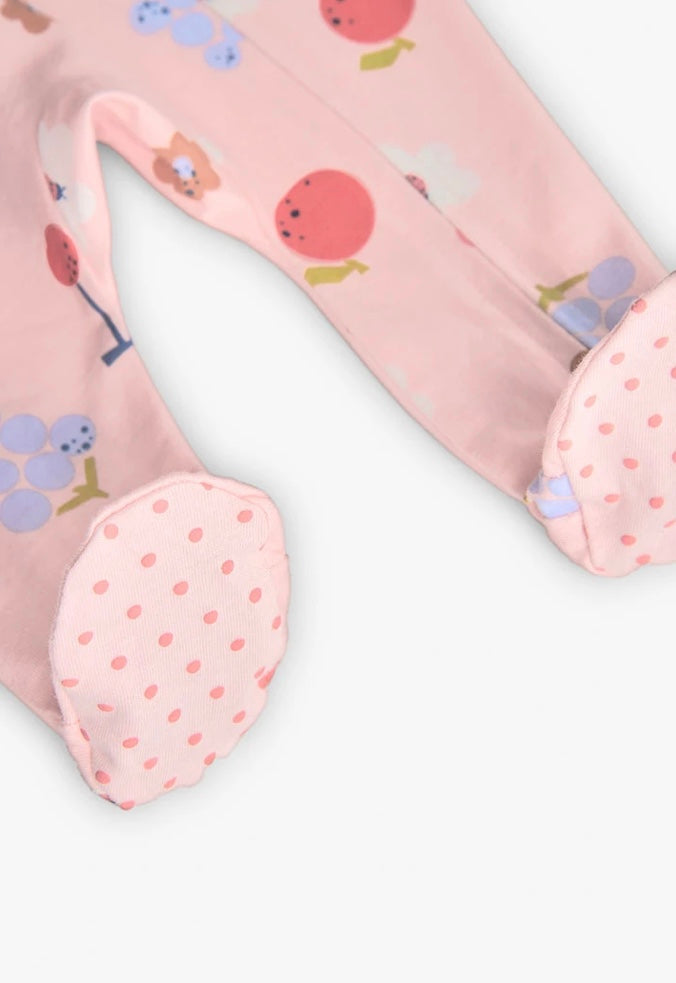 Boboli baby girls peach/ multi onsie