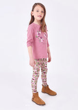 Mayoral girls pink houses leggings set