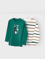 Mayoral 2x green (striped tees)