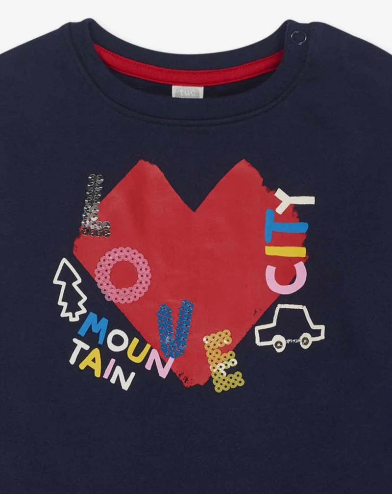 TucTuc Girls navy “love” dress