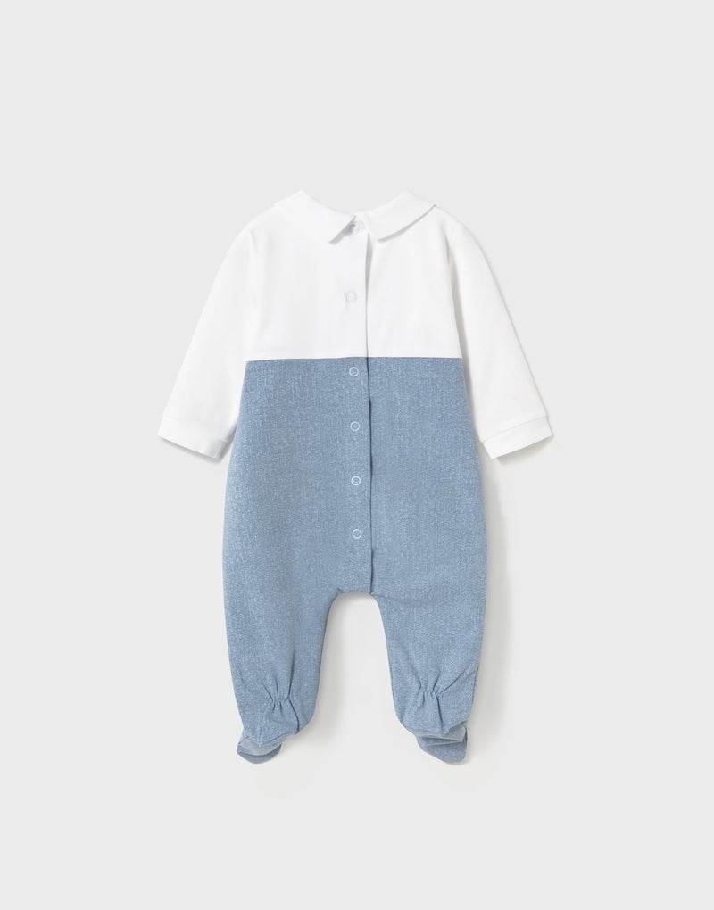 Mayoral white and blue romper