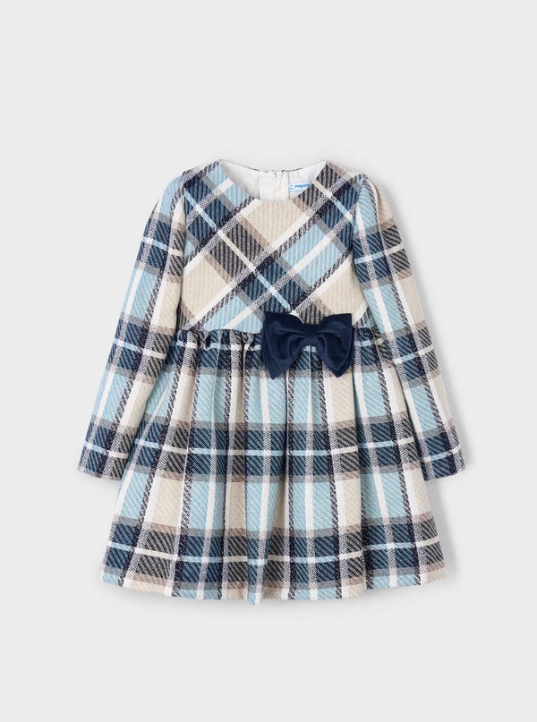 Mayoral girls navy plaid dress