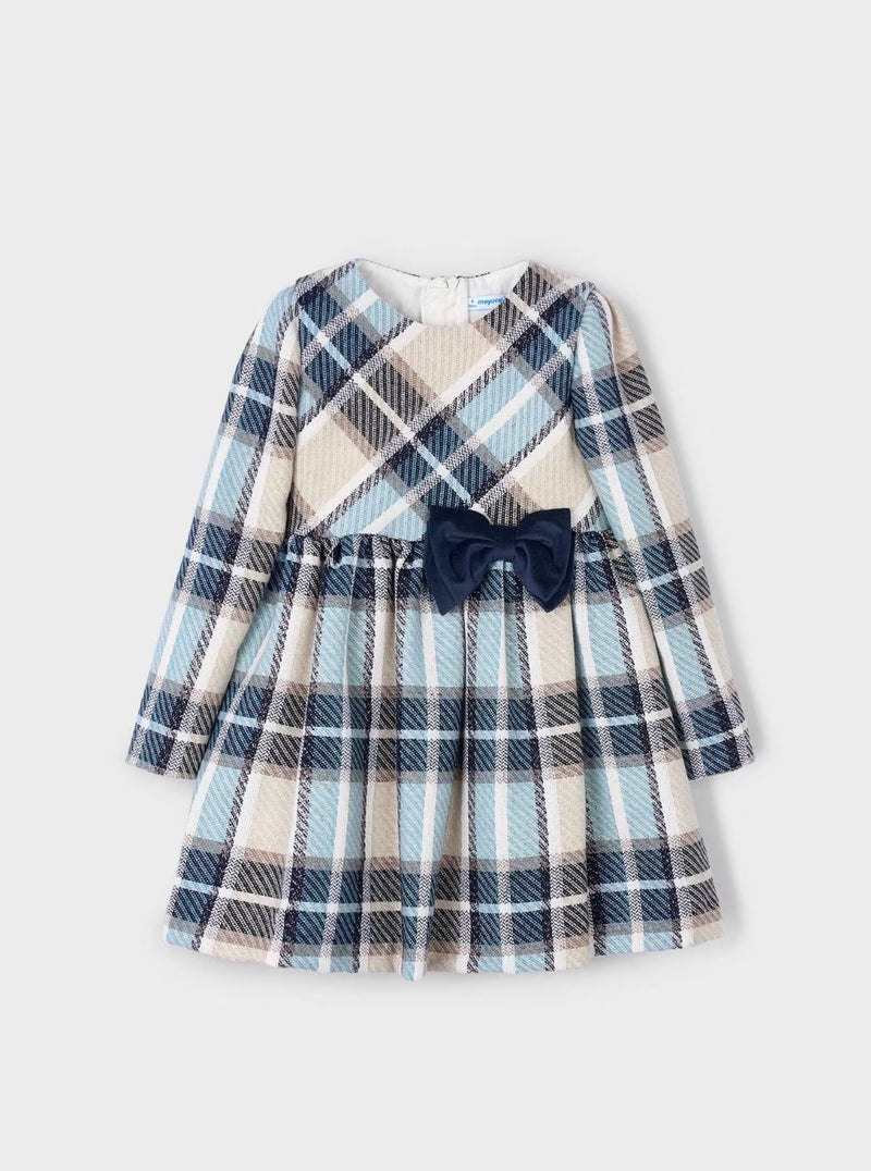 Mayoral girls navy plaid dress