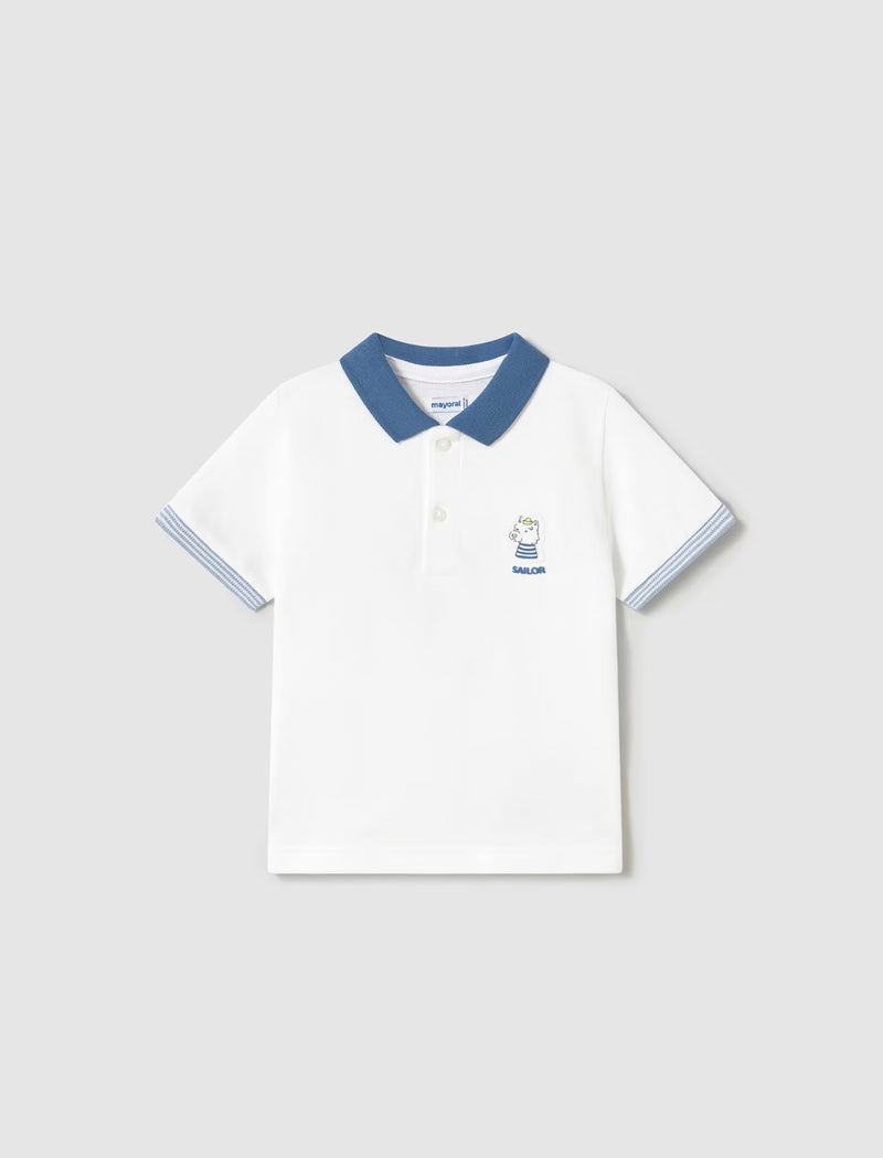 Mayoral Baby Boy white polo