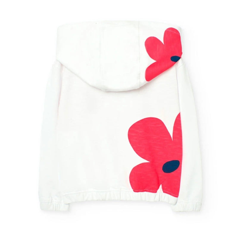 Boboli Girl white daisy hoodie