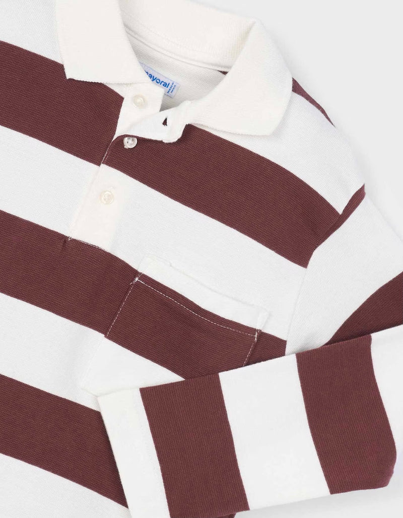 Mayoral red striped polo