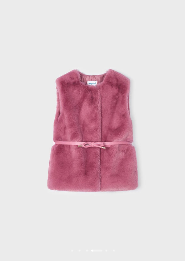 Mayoral girls pink fur gilet