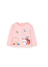 Boboli baby girl peach/ denim 2 piece