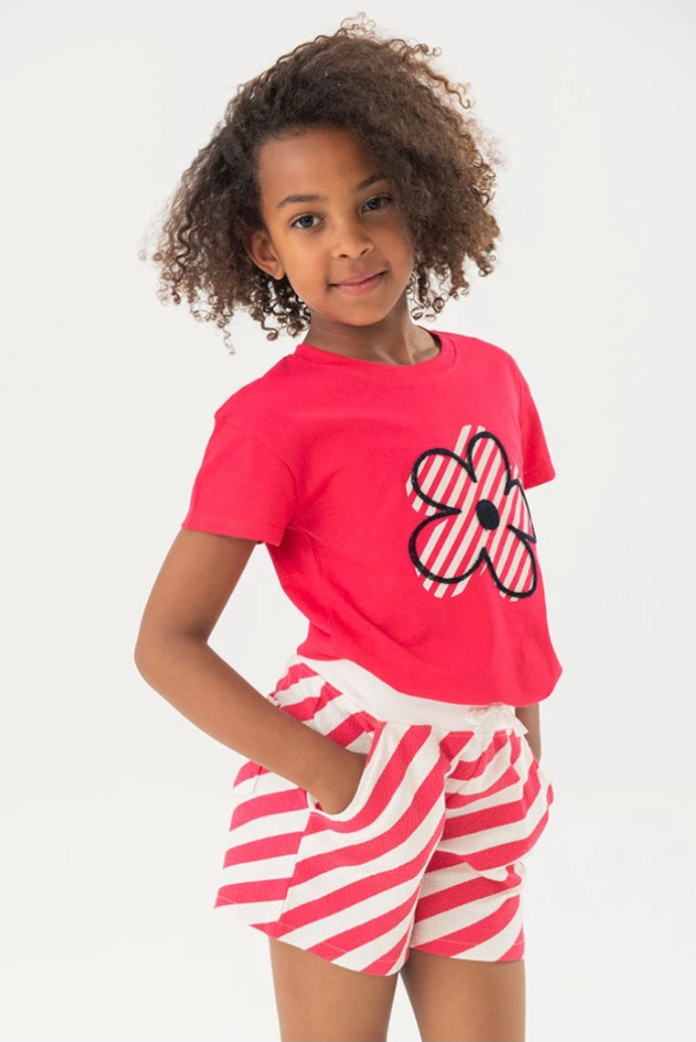 Boboli Girl daisy short sleeved tee