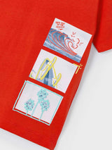 Mayoral red ‘waves’ shirt