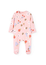 Boboli baby girls peach/ multi onsie