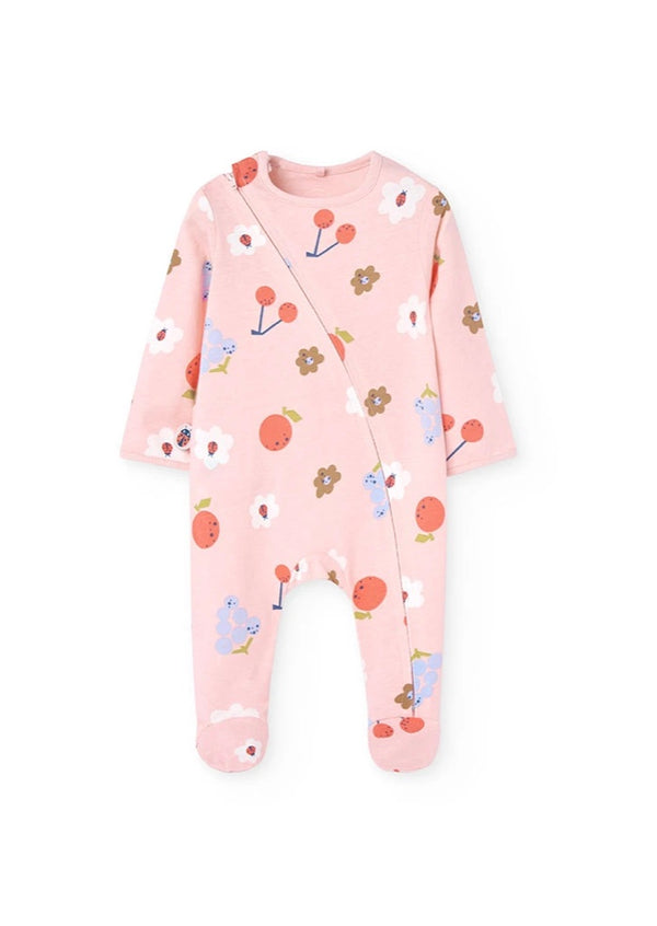 Boboli baby girls peach/ multi onsie