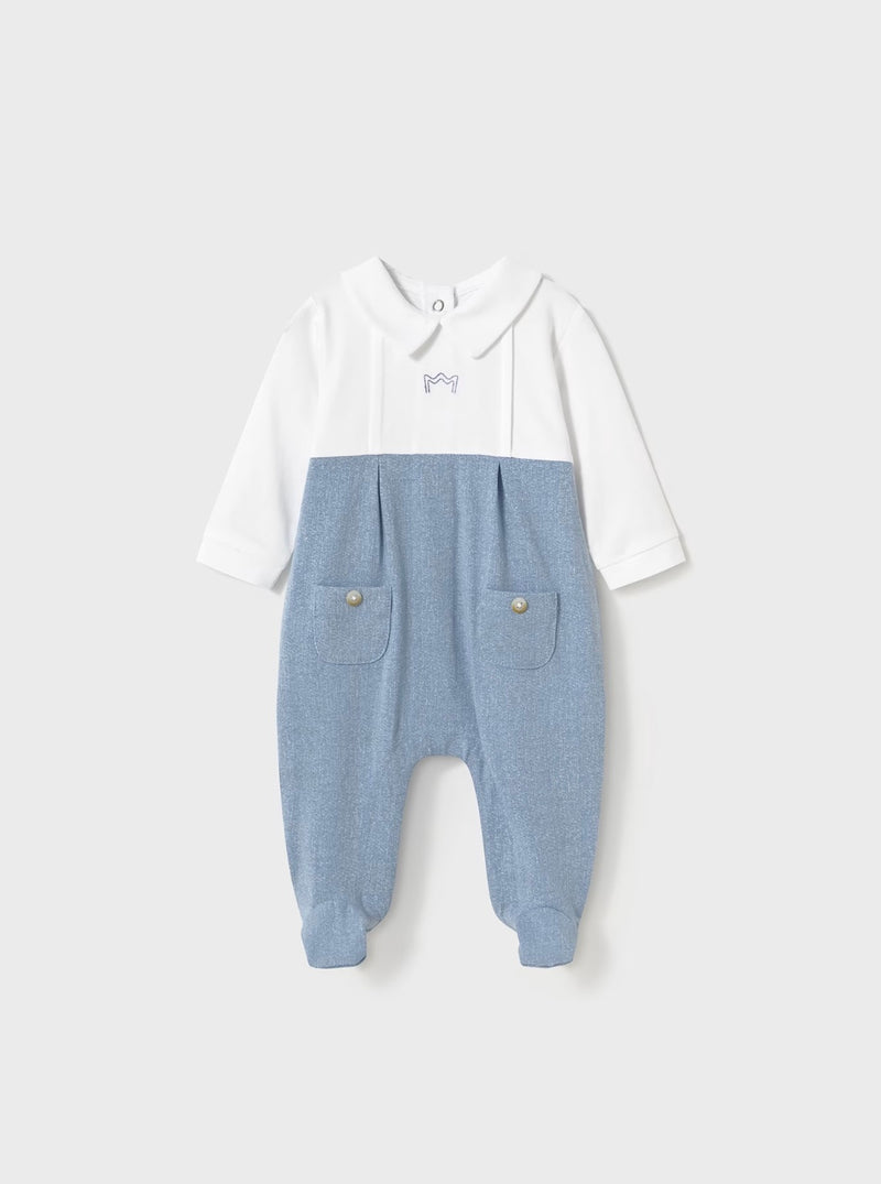 Mayoral white and blue romper