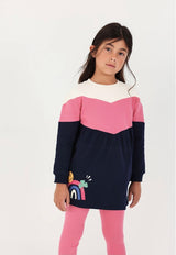 Boboli Girls Pink and Navy Set