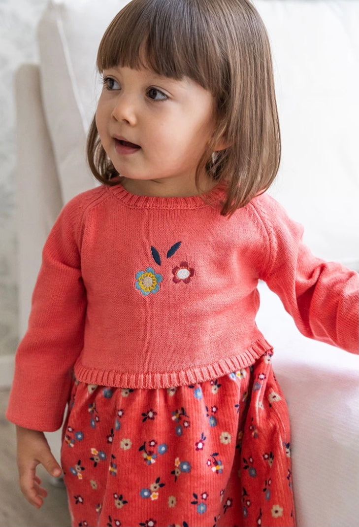 Boboli baby girls knit floral dress