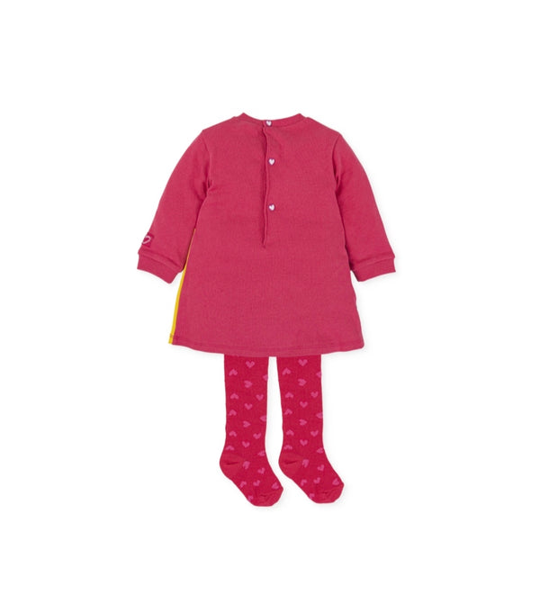 Agatha Ruiz Baby Girl coral/ yellow/ green dress