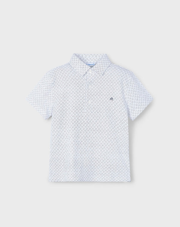Mayoral white and blue polo